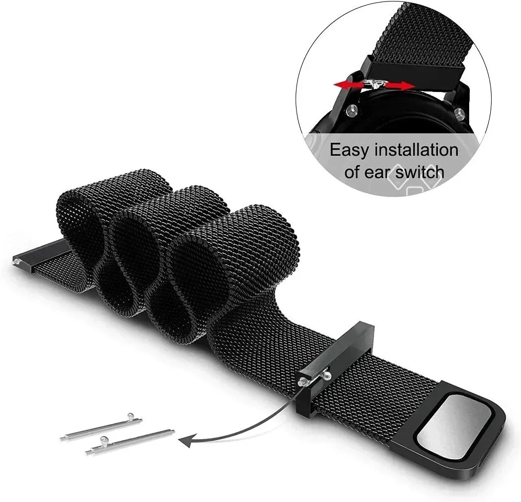 20/22mm Magnetic Milanese Strap for Samsung Galaxy Watch Stainless Steel Band for Huawei