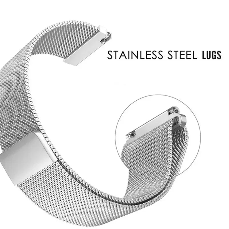 20/22mm Magnetic Milanese Strap for Samsung Galaxy Watch Stainless Steel Band for Huawei
