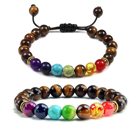 7 Chakra Beaded Bracelet – Healing Stone & Buddha Charm