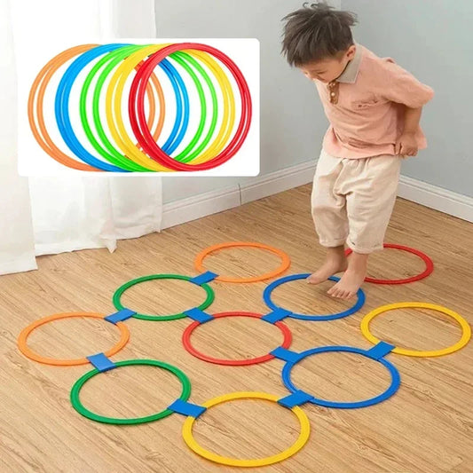 New Outdoor Kids Funny Physical Training Sport Toys Lattice Jump Ring Set