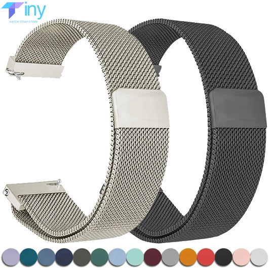 20/22mm Magnetic Milanese Strap for Samsung Galaxy Watch Stainless Steel Band for Huawei