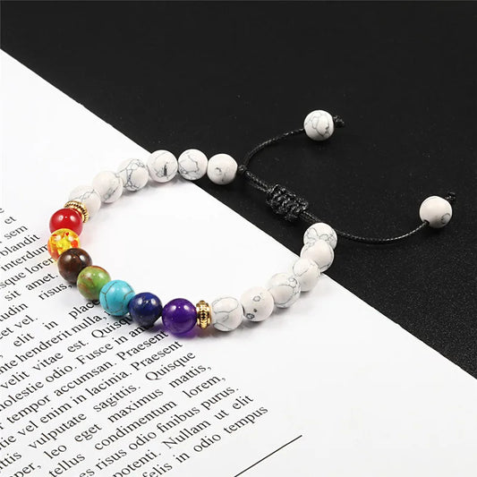7 Chakra Beaded Bracelet – Healing Stone & Buddha Charm