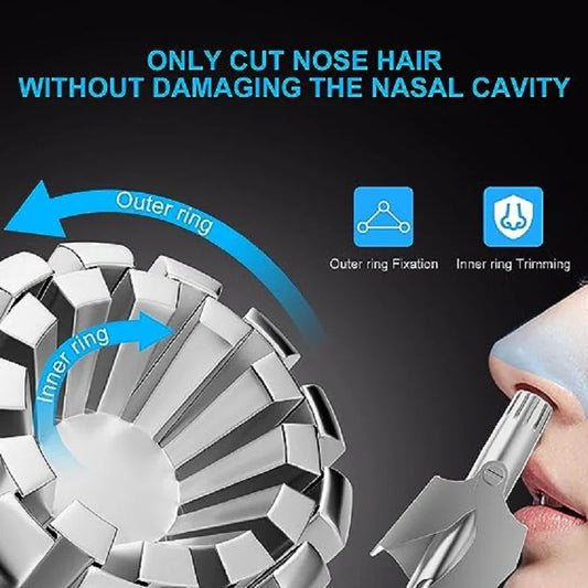 Manual Nose Hair Trimmer – Stainless Steel, Portable & Washable