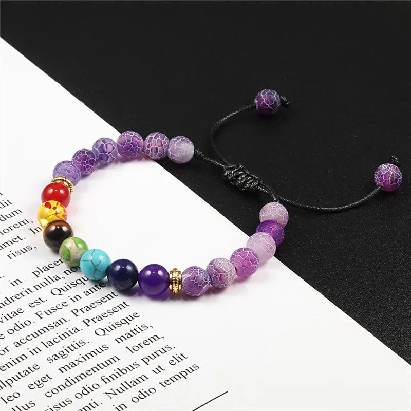 7 Chakra Beaded Bracelet – Healing Stone & Buddha Charm