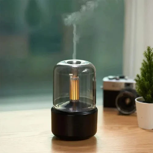 GlowMist 120mL Candlelight-Style Essential Oil Diffuser & Humidifier