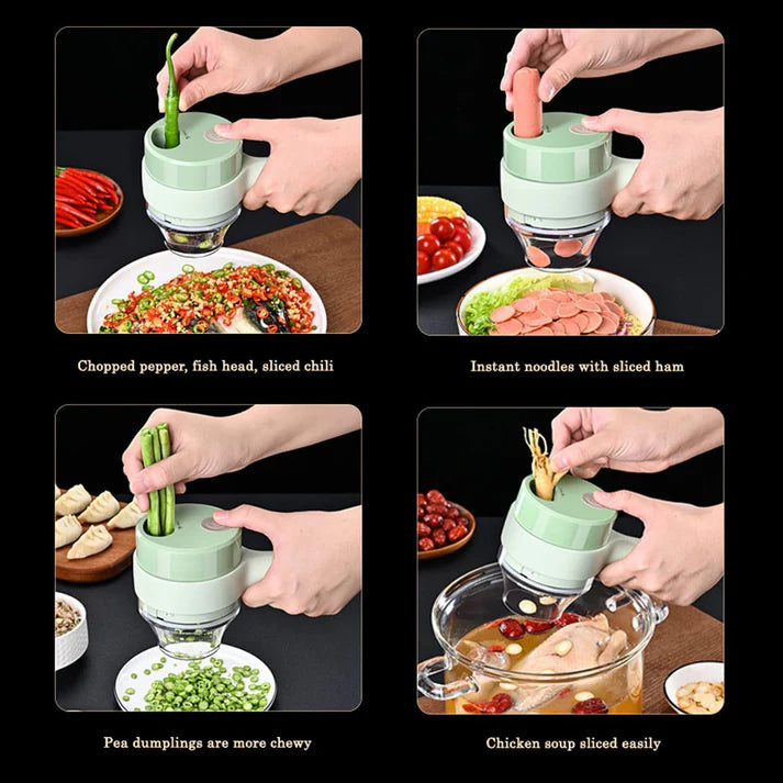 4 In 1 Handheld Electric Vegetable Cutter Set