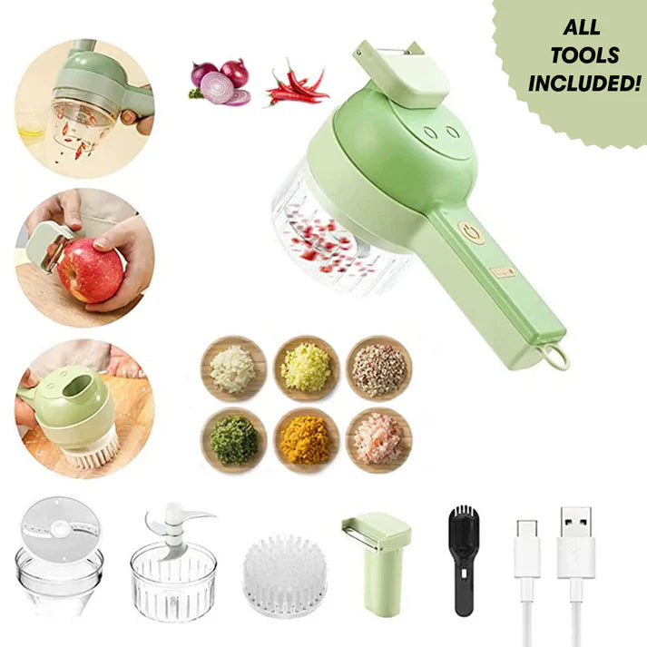 4 In 1 Handheld Electric Vegetable Cutter Set